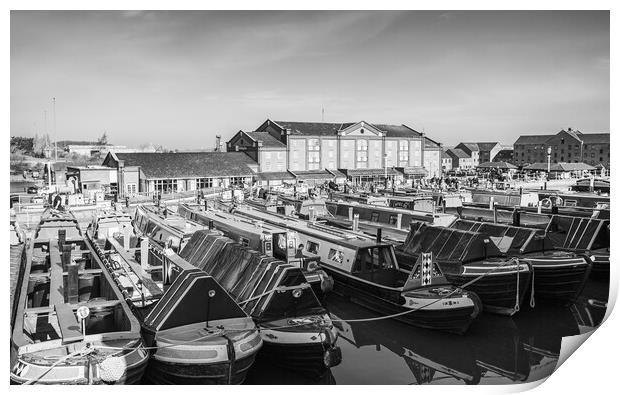Easter Gathering of narrow boats at Ellesmere Port Print by Jason Wells