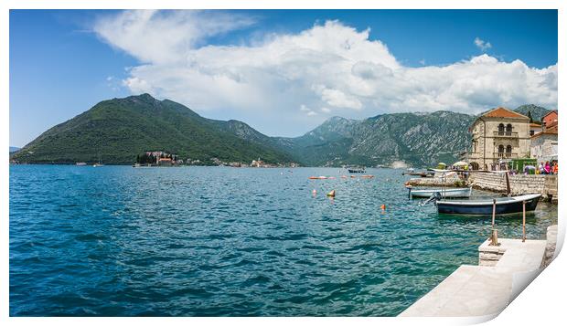 Perast and islands panorama Print by Jason Wells