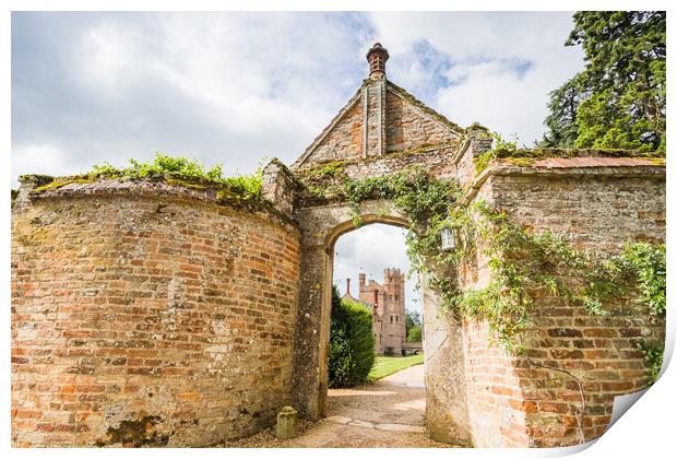 Oxburgh Hall through an arch Print by Jason Wells