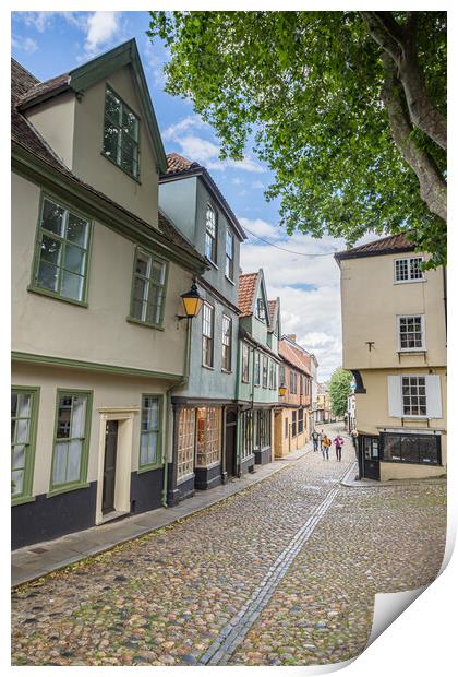 Colours of Elm Hill in Norwich Print by Jason Wells