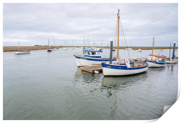 Boats in Wells next the Sea harbour Print by Jason Wells