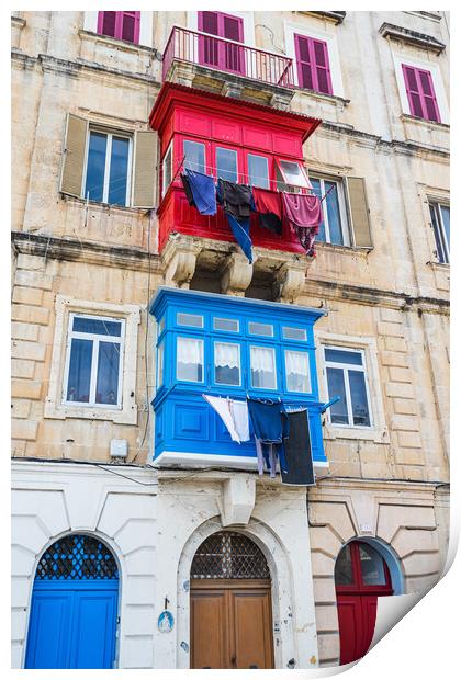 Colourful Maltese balconies Print by Jason Wells