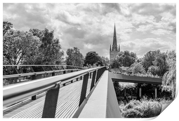 Jarrold Bridge leads to Norwich Cathedral Print by Jason Wells
