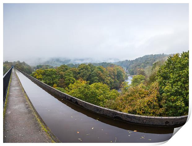 Pontcysyllte Aqueduct wide angle panorama Print by Jason Wells