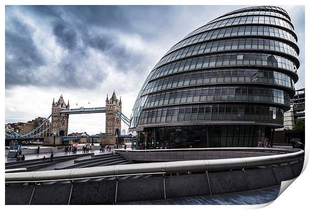 City Hall and Tower Bridge Print by Jason Wells