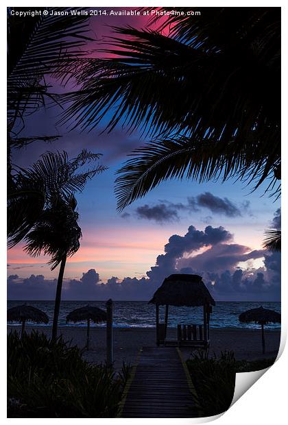 Twilight on the Cuban coast Print by Jason Wells
