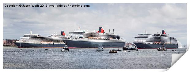  Three Queens on the River Mersey Print by Jason Wells