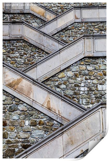 Steps leading up to Bratislava Castle Print by Jason Wells
