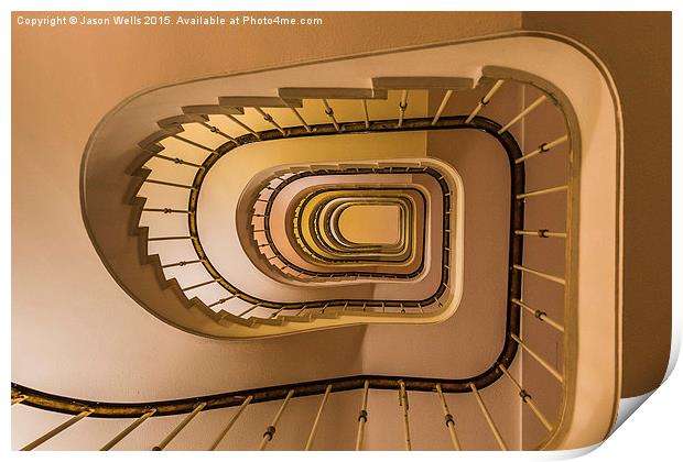 Spiral staircase Print by Jason Wells