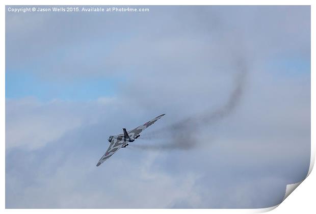 Smoke trails behind the old Vulcan engines Print by Jason Wells