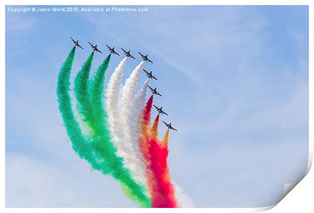Patriotic smoke from the Frecce Tricolori team Print by Jason Wells