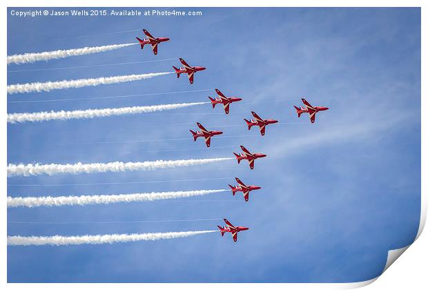Wing tip vortices behind the Red Arrows Print by Jason Wells