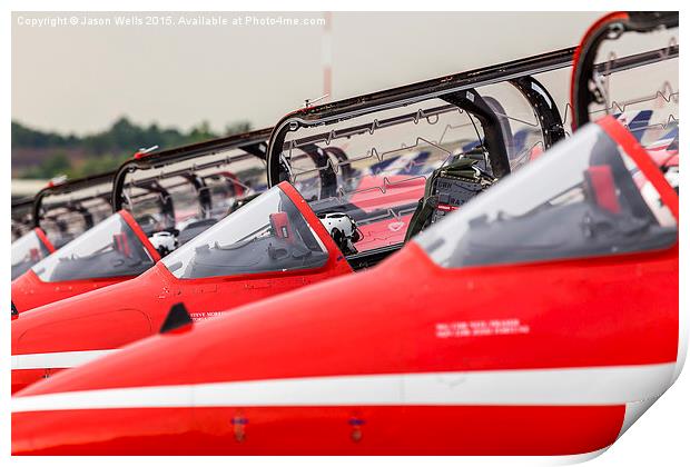 Close-up of the Red Arrows canopies open Print by Jason Wells
