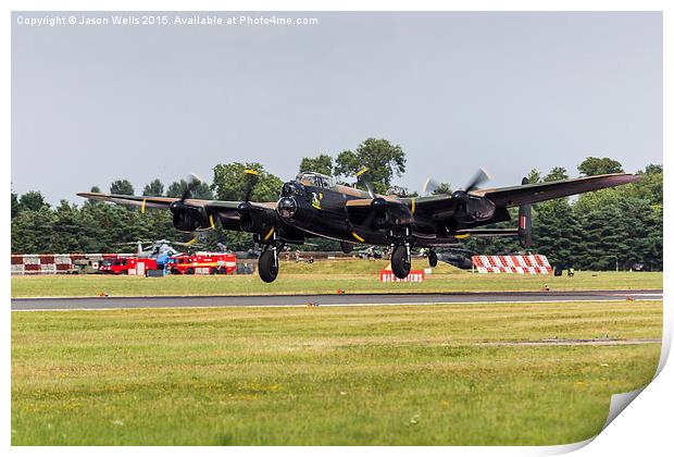 Avro Lancaster landing at RAF Fairford Print by Jason Wells