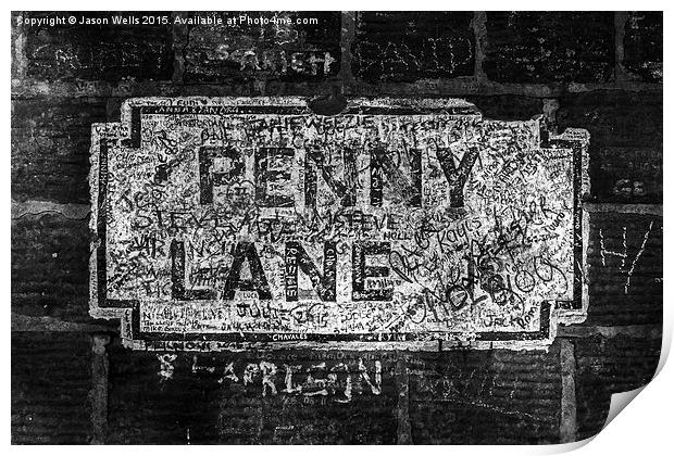 Penny Lane (monochrome) Print by Jason Wells