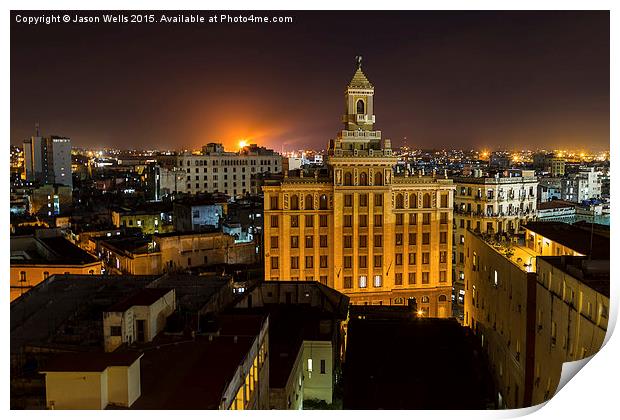 Barcardi Building at night Print by Jason Wells