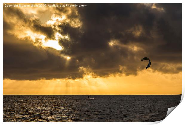 Kite surfing in Cuba Print by Jason Wells