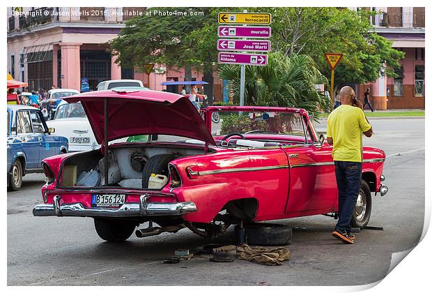 Tyre change on the Prado Print by Jason Wells