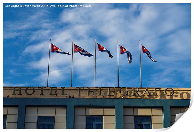 Five Cuban flags Print by Jason Wells