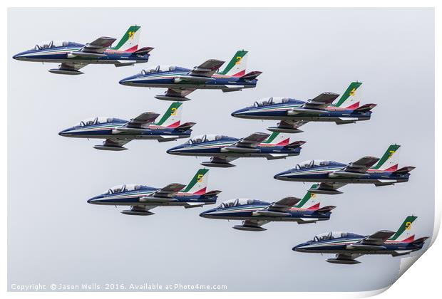 Nine of the Frecce Tricolori display team in tight Print by Jason Wells