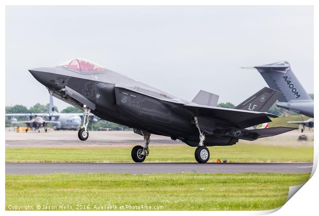 F-35A slows to land Print by Jason Wells