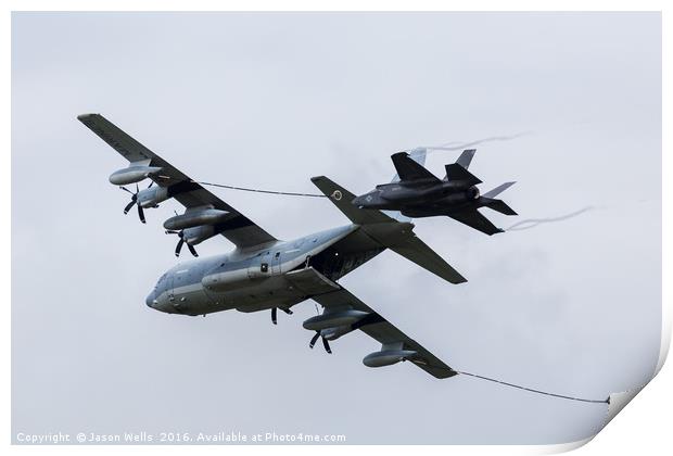 C-130 & F-35 stealth aerial refueling demo Print by Jason Wells