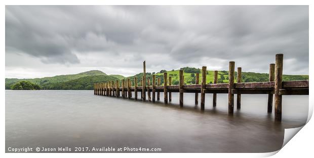 Jetty on Coniston Water Print by Jason Wells