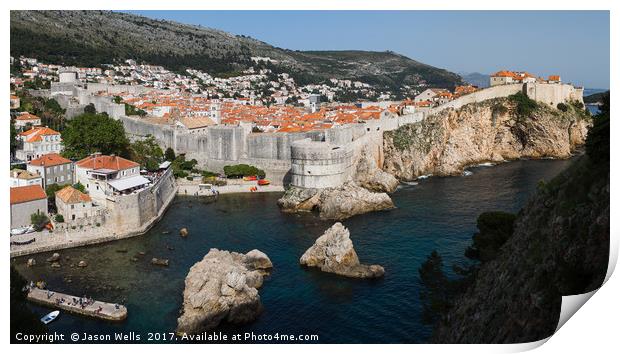 Varying colours of the Dubrovnik skyline Print by Jason Wells