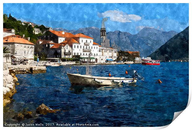 Perast in the Bay of Kotor Print by Jason Wells