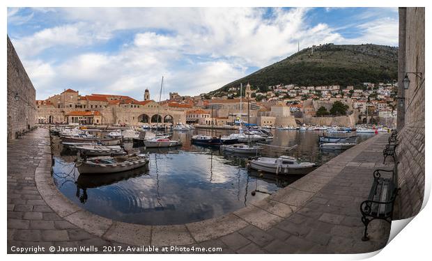Dubrovnik harbour panorama Print by Jason Wells