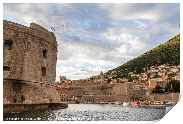 Dubrovnik's old harbour Print by Jason Wells