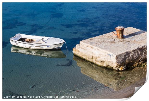 Reflection of a small boat Print by Jason Wells