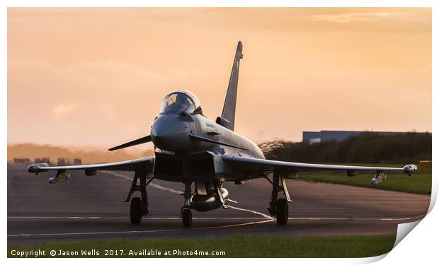 Backlit Typhoon taxis out for takeoff Print by Jason Wells