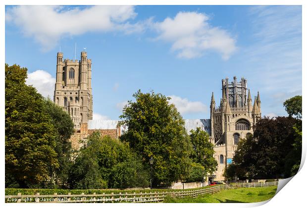 South facing facade of Ely Cathedral Print by Jason Wells