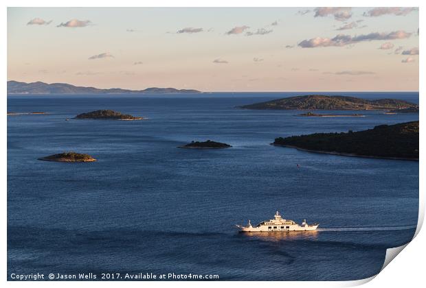 Carr fery returns to Orebic from Korcula Island Print by Jason Wells