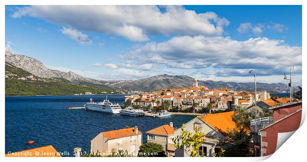 Colours of Korcula old town Print by Jason Wells