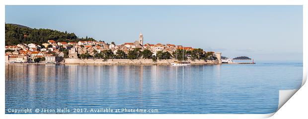 Reflections of Korcula old town Print by Jason Wells
