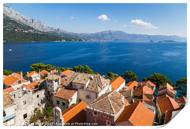 Looking out across the Peljesac channel Print by Jason Wells