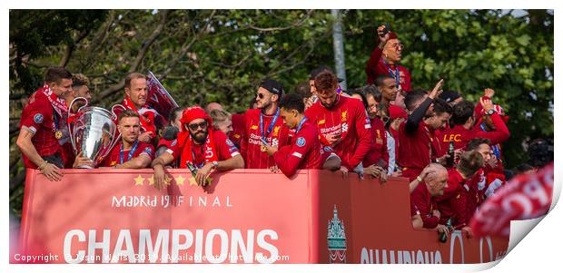 Liverpool FC 2019 Champions League parade Print by Jason Wells