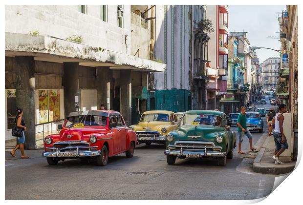 Taxi route in Havana Print by Jason Wells