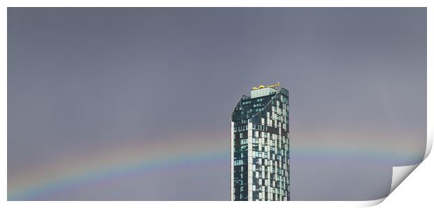 Rainbow through West Tower Print by Jason Wells