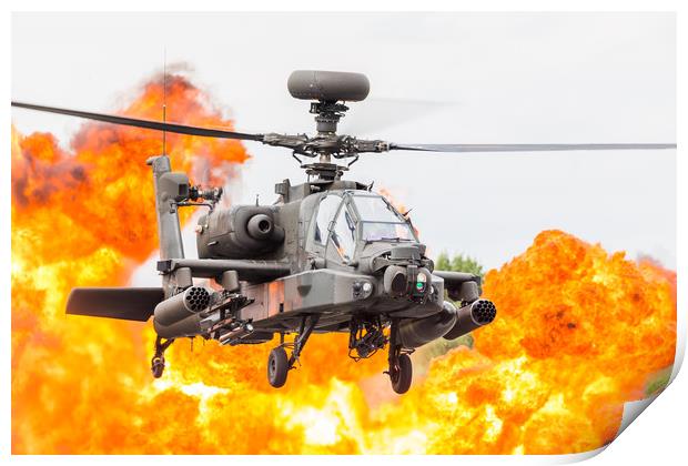 Army Air Corps WAH-64D Apache Print by Jason Wells