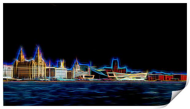 Liverpool waterfront digital art Print by Jason Wells