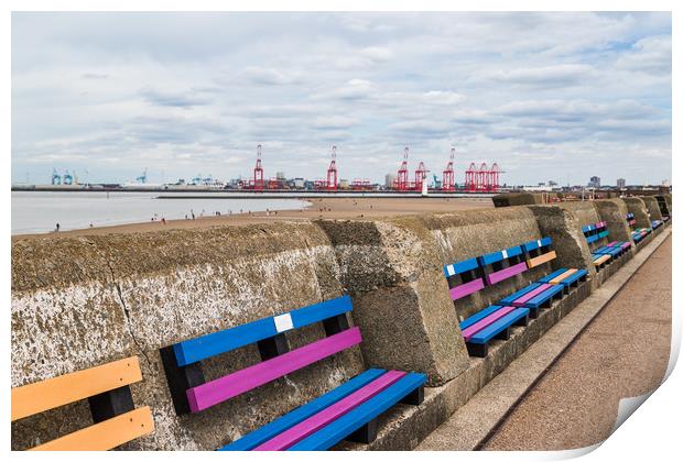 Wallasey beach promenade Print by Jason Wells