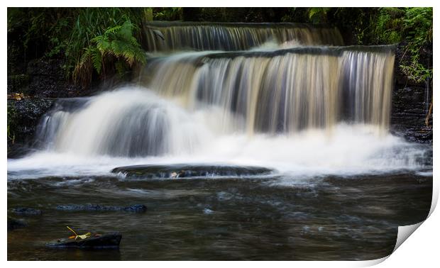 Series of cascades on the Rivelin River Print by Jason Wells