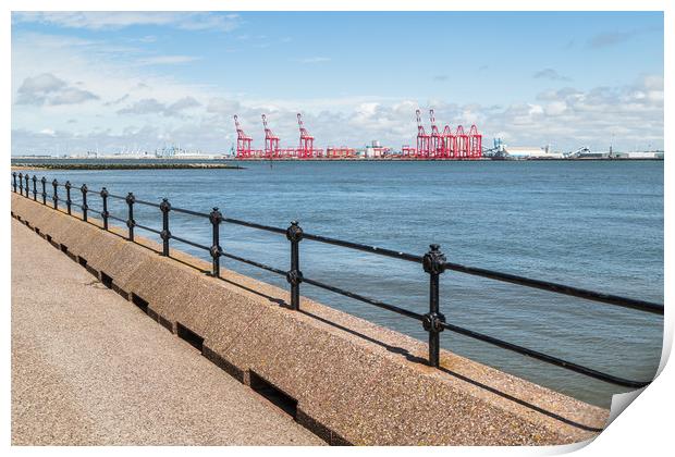 Seaforth dock from the Wirral Print by Jason Wells
