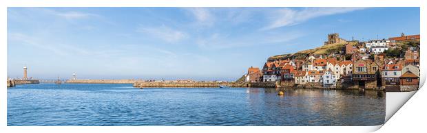 Whitby harbour entrance and East cliff Print by Jason Wells