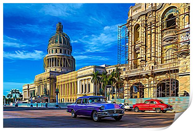 Purple old timer along the Prado Print by Jason Wells