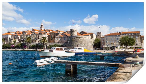 Choppy waters next to Korcula old town Print by Jason Wells