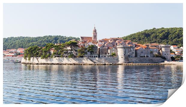 Korcula Old Town jutting out into the sea Print by Jason Wells